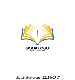 Colorful Logo book design template with simple style logo illustration vector