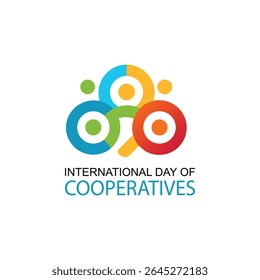Colorful logo celebrating international day of cooperatives with interlocking circles and text