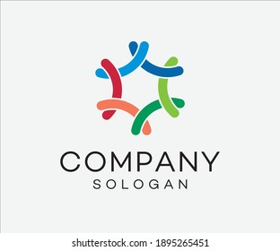 Diseño del logotipo de las líneas de círculo del logotipo colorido