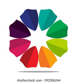 colorful logo with the concept of circular / unite