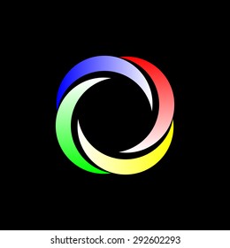 Colorful Logo design. Black Background Stock Vector Illustration


