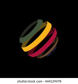 colorful logo design. black background














