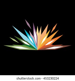 colorful logo design. black background