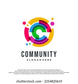 Colorful logo design concept vector. People logo Template Vector.