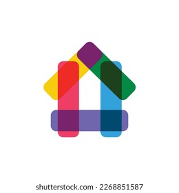 Colorful logo design concept vector. House logo Template Vector.