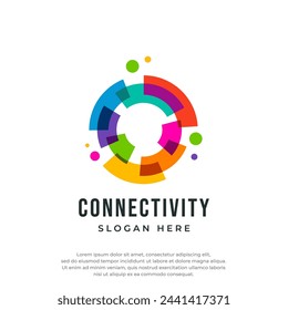 Colorful logo design concept vector. Family People Group Team Connection Relation Community logo Template Vector