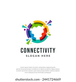Colorful logo design concept vector. Family People Group Team Connection Relation Community logo Template Vector