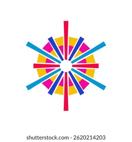Colorful logo design concept vector. People team community event group modern symbol logo Template Vector