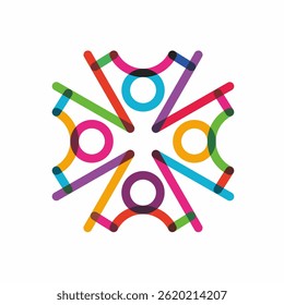 Colorful logo design concept vector. People team community event group modern symbol logo Template Vector