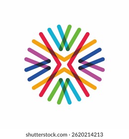 Colorful logo design concept vector. People team community event group modern symbol logo Template Vector