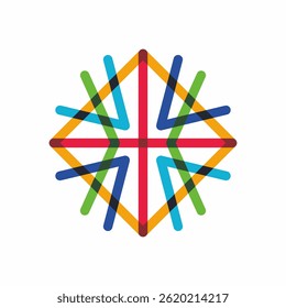 Colorful logo design concept vector. People team community event group modern symbol logo Template Vector