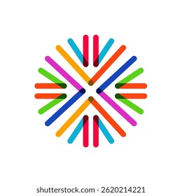 Colorful logo design concept vector. People team community event group modern symbol logo Template Vector