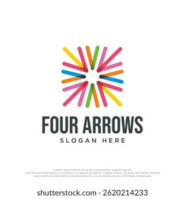 Colorful logo design concept vector. People team community event group modern symbol logo Template Vector