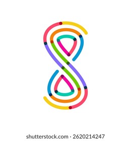 Colorful logo design concept vector. Eight Infinity modern symbol logo Template Vector