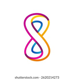 Colorful logo design concept vector. Eight Infinity modern symbol logo Template Vector