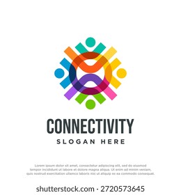 Vector de concepto de diseño de logotipo colorido. Vector de Plantilla de logotipo de Personas.