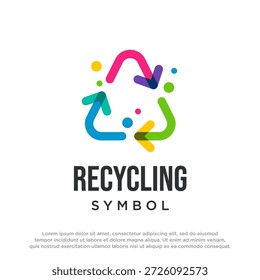 Vector de concepto de diseño de logotipo colorido. Vector de Plantilla de logotipo de reciclaje