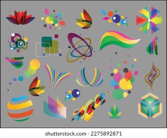 Colorful Logo Design Elements and Shapes