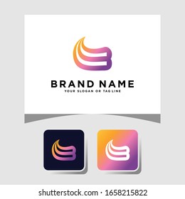 Colorful logo design letter B vector template