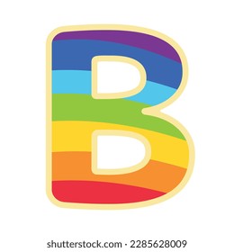 Colorful logo design. Letter B . Rainbow Vector Logo Letter B. B Letter Design Vector. Rounded letter.