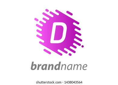 Colorful logo design letter D in circle motion.