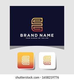 Plantilla vectorial e de letra de diseño de logotipo en color