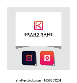 Colorful logo design letter K vector template