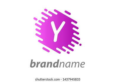 Colorful logo design letter Y in circle motion.