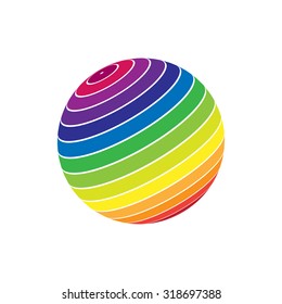 Colorful logo design, stock vector illustration. White background. Light-box 