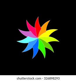 Colorful logo design. Stock vector illustration. Black background







