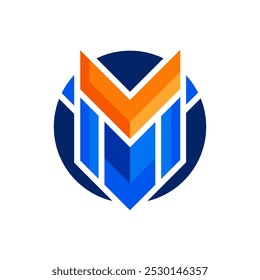 Colorful logo design template, letter m.