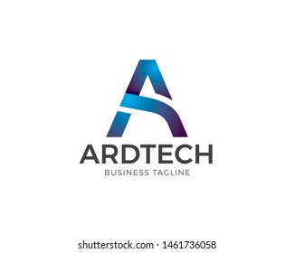 Colorful logo design, Type character logotype symbol. Vector modern letter A logo design