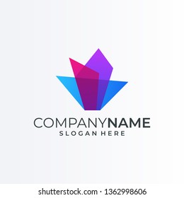 Colorful Logo design vector template. Creative social leader award Logotype concept icon