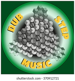 Colorful logo. Dubstep music. Vector graphic design eps10.