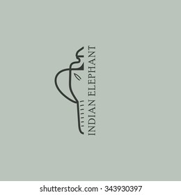 Colorful logo. Elephant. Vector sign.