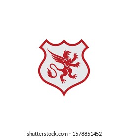 Colorful logo emblem of an ancient fortress with