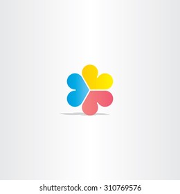 colorful logo heart circle love sign symbol