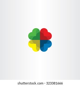 colorful logo heart circle love vector icon symbol