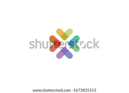 Colorful logo Icon combining four hearts