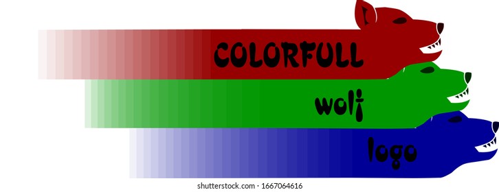 
colorful logo with the image of wolf heads