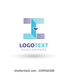 I colorful logo, I logo, I letter logo