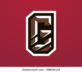 Colorful logo, letter the scratched claw angry bear, grizzly. Vector illustration, dynamic and sporty style, printing on T-shirts 