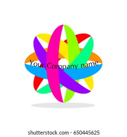 Colorful logo on white background with your company name