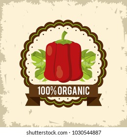 colorful logo of organic food with peppers