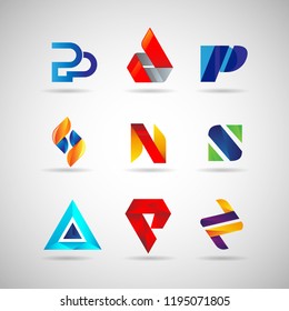 Colorful Logo Set Collection Template Sign Symbol Icon