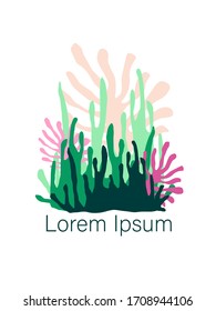 Colorful logo template. Abstract background for promo, advertising. Decorative company name placeholder. 