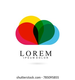 Colorful logo template with cloud icon, Vector EPS 10