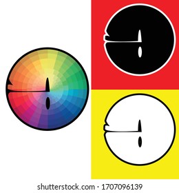 Logo vectorial a colorido con blanco y negro