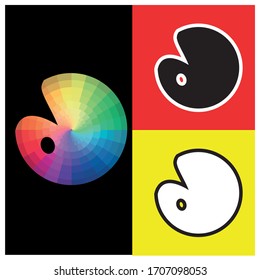 Colorful logo vector d with black and white