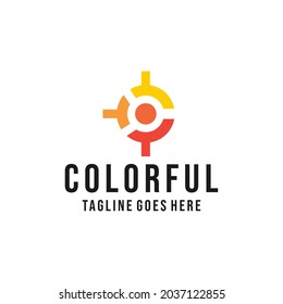 colorful Logo vector design. modern circle symbol icon graphic. app emblem for Company and business